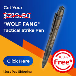 Free 'Wolf Fang' tacticale pen; hybrid self-defense tool